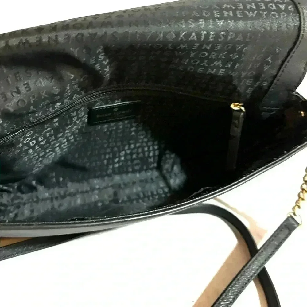 Kate spade black leather crossbody handbag